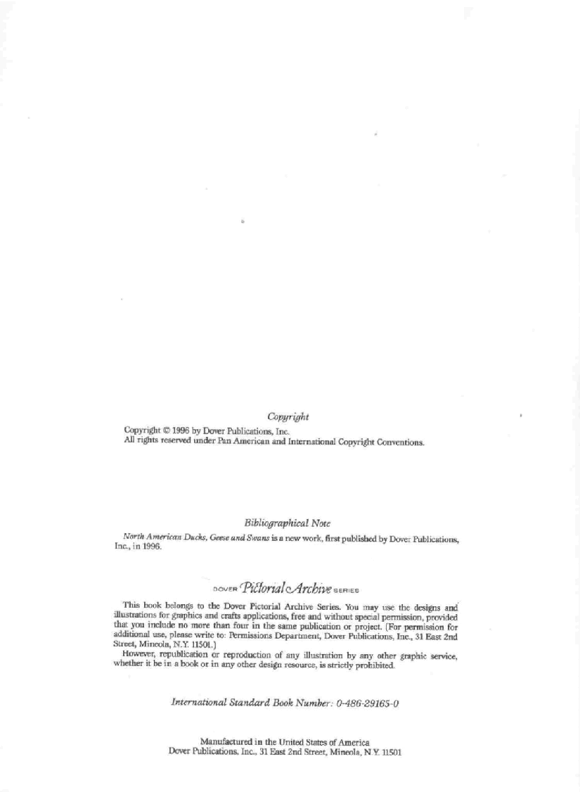 Dover Coloring Book - North American Ducks Geese and Swans (1996).pdf,第4页预览