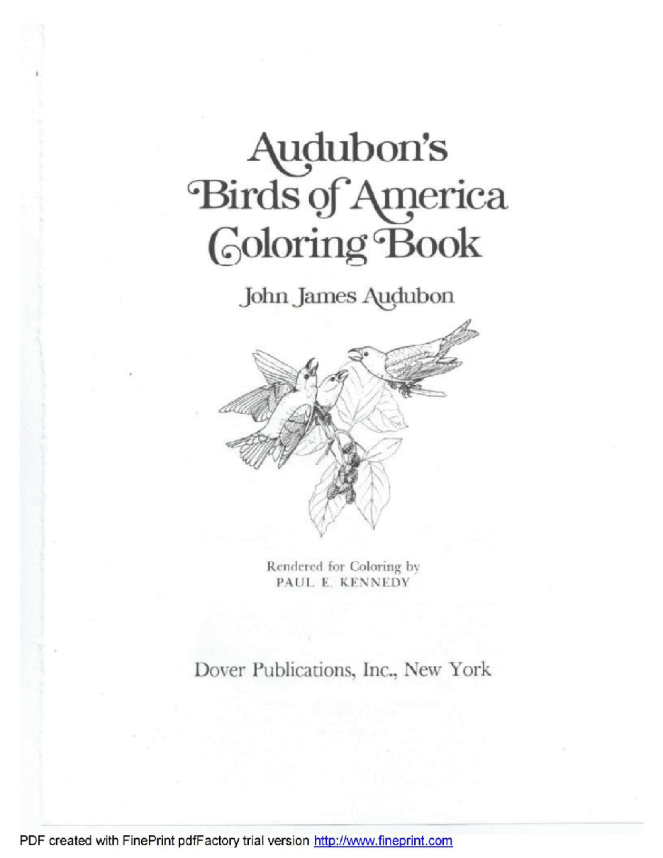 Dover Coloring Book - Audubon's Birds of America Coloring Book (1974) (LQ).pdf,第3页预览
