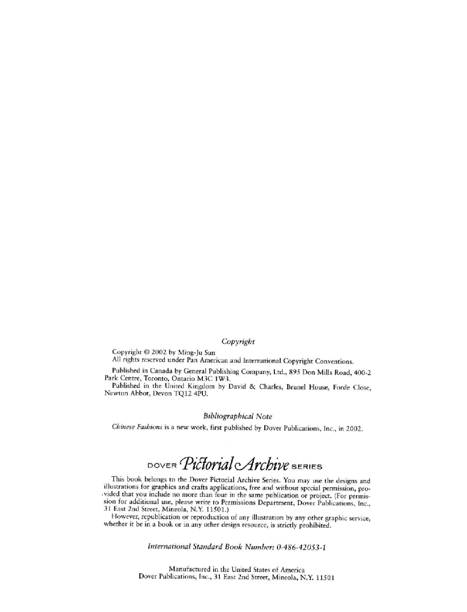 Dover Coloring Book - Chinese Fashions (2002).pdf,第4页预览