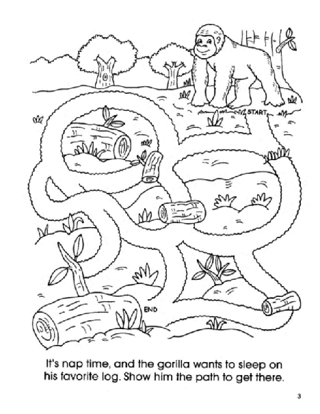 Dover Coloring Book - Zoo Animal Mazes.pdf，第4页预览