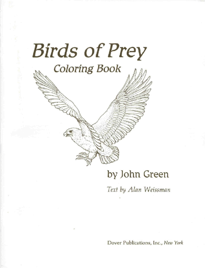 Dover Coloring Book - Birds Of Prey Coloring Book (1989).pdf,第3页预览