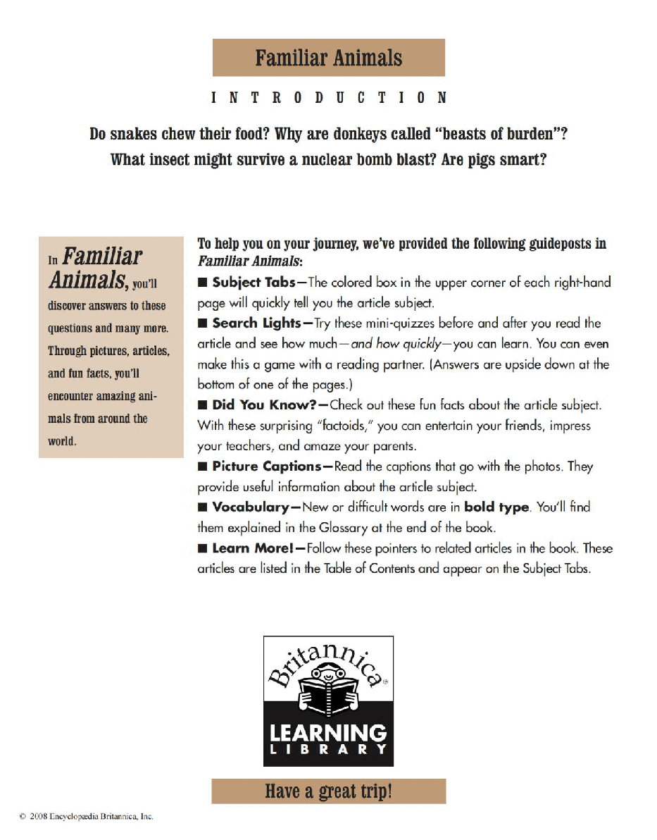 Britannica Learning Library 017 - Familiar Animals.pdf,第4页预览