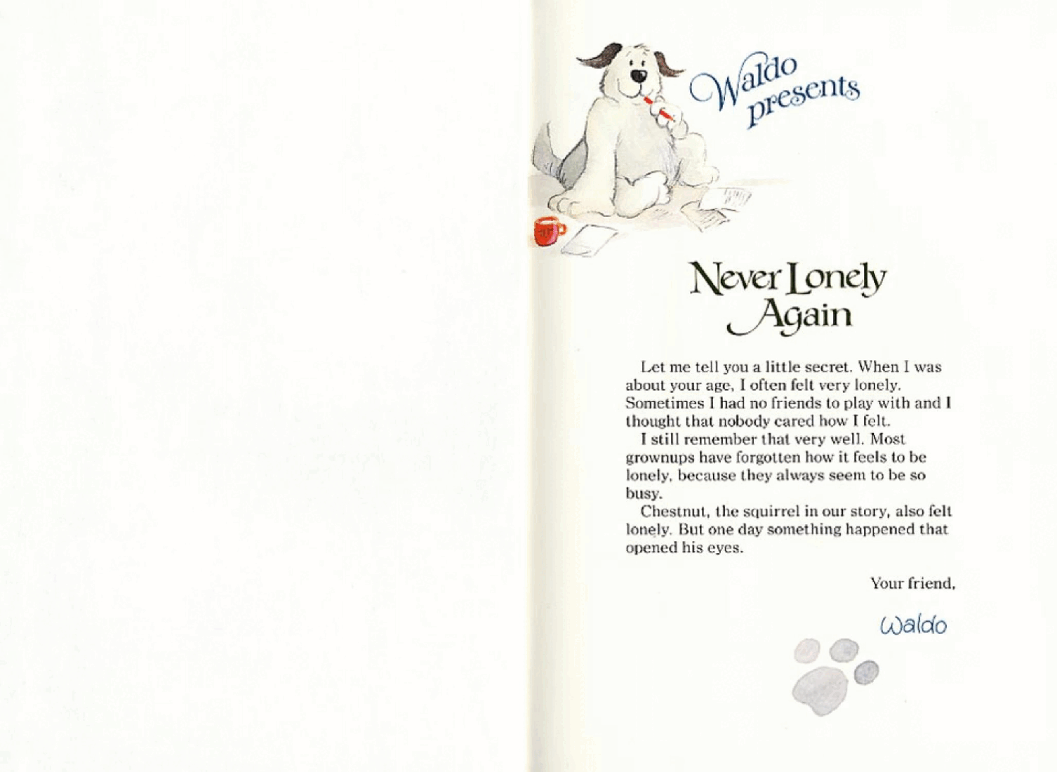 Never Lonely Again by Hans Wilhelm (childrensbooksforever).pdf,第2页预览