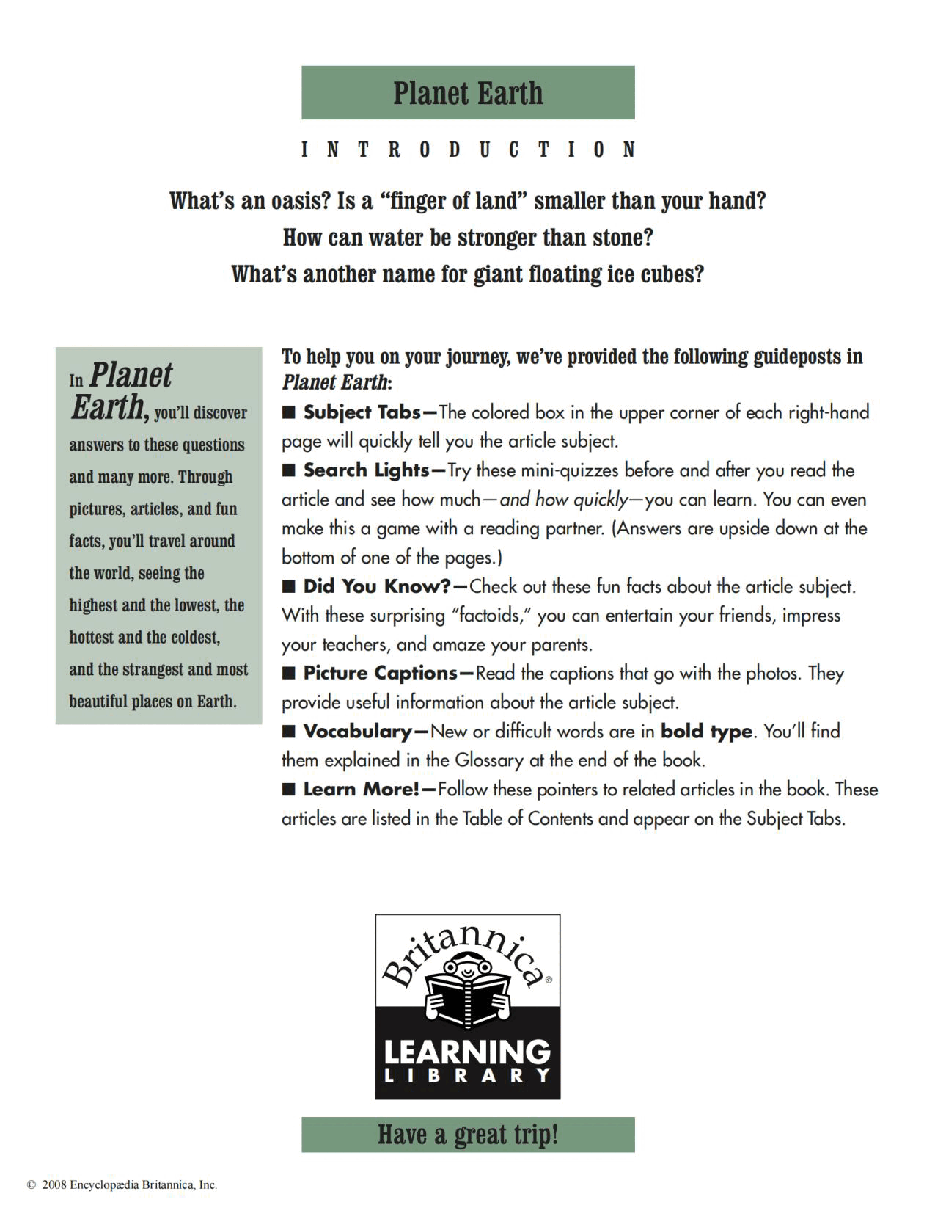 Britannica Learning Library 002 - Planet Earth.pdf,第4页预览