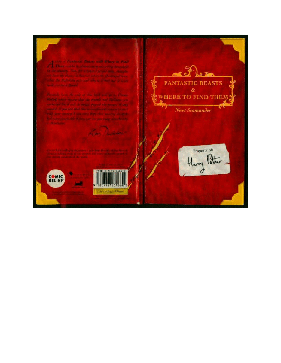 Fantastic Beasts And Where To Find Them (2001) (J.K. Rowling).pdf,第1页预览