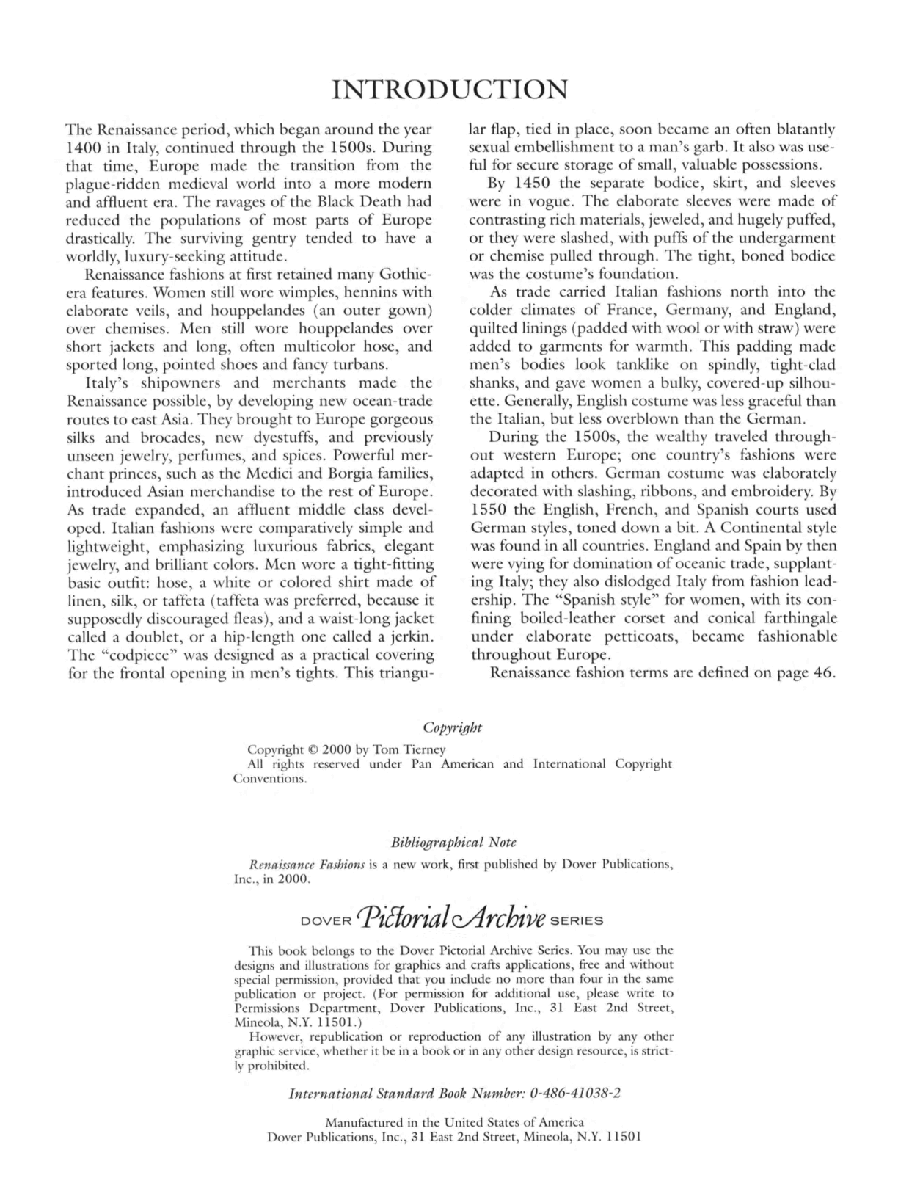 Dover Coloring Book - Renaissance Fashions (2000).pdf,第4页预览