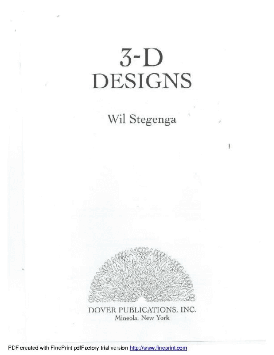 Dover Coloring Book - 3-D Designs (LQ).pdf,第2页预览