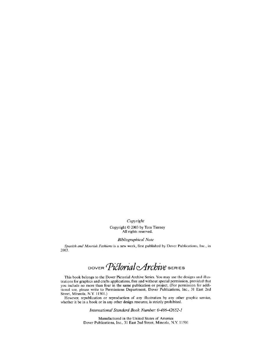 Dover Coloring Book - Spanish And Moorish Fashions (2003).pdf,第4页预览