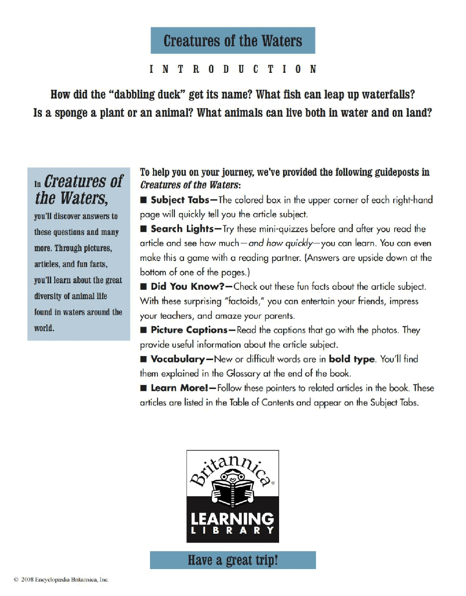 Britannica Learning Library 015 - Creatures of the Waters.pdf,第4页预览