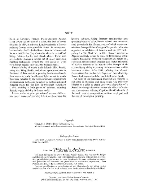 Color Your Own Renoir Paintings (2001.Dover) (LQ).pdf,第2页预览