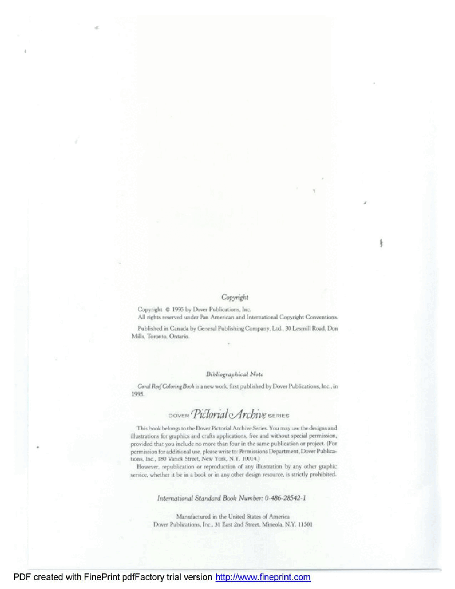 Dover Coloring Book - Coral Reef Coloring Book (1995) (LQ).pdf,第4页预览