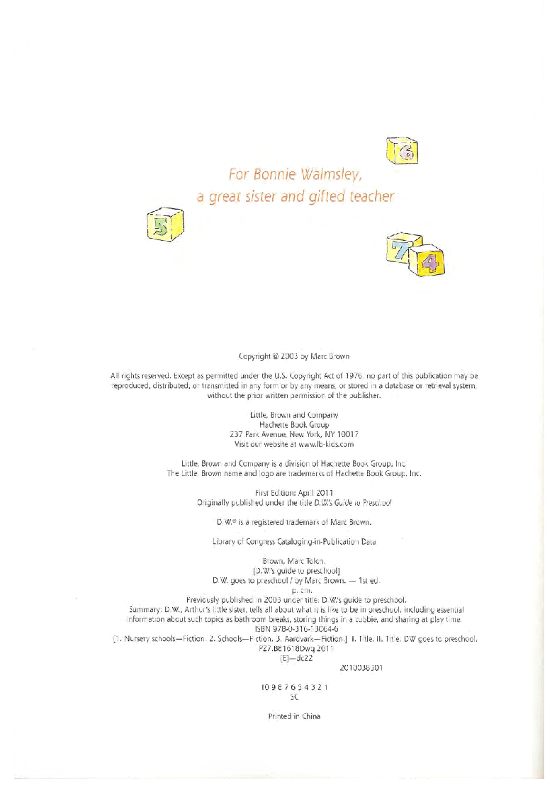Arthur的妹妹D.W.的故事系列—D.W.Goes_to_preschool.pdf,第4页预览