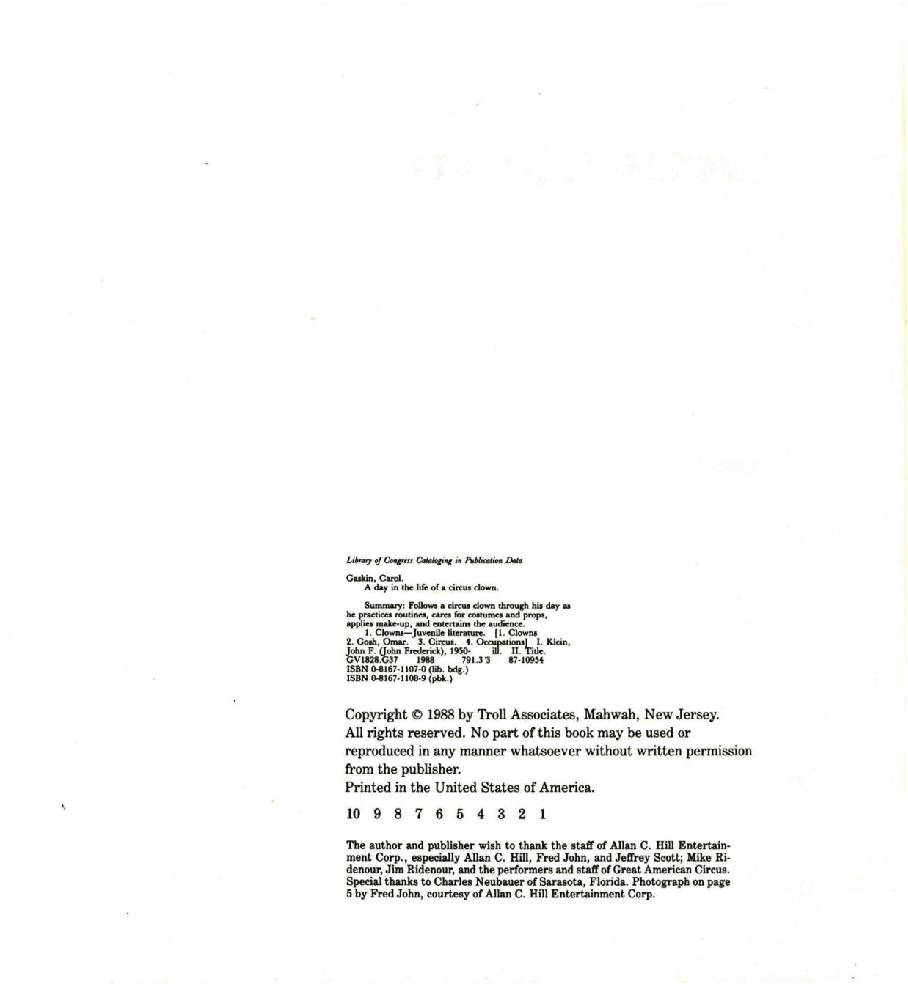 A Day In The Life Of A Circus Clown (1988.Troll Associates).pdf,第3页预览