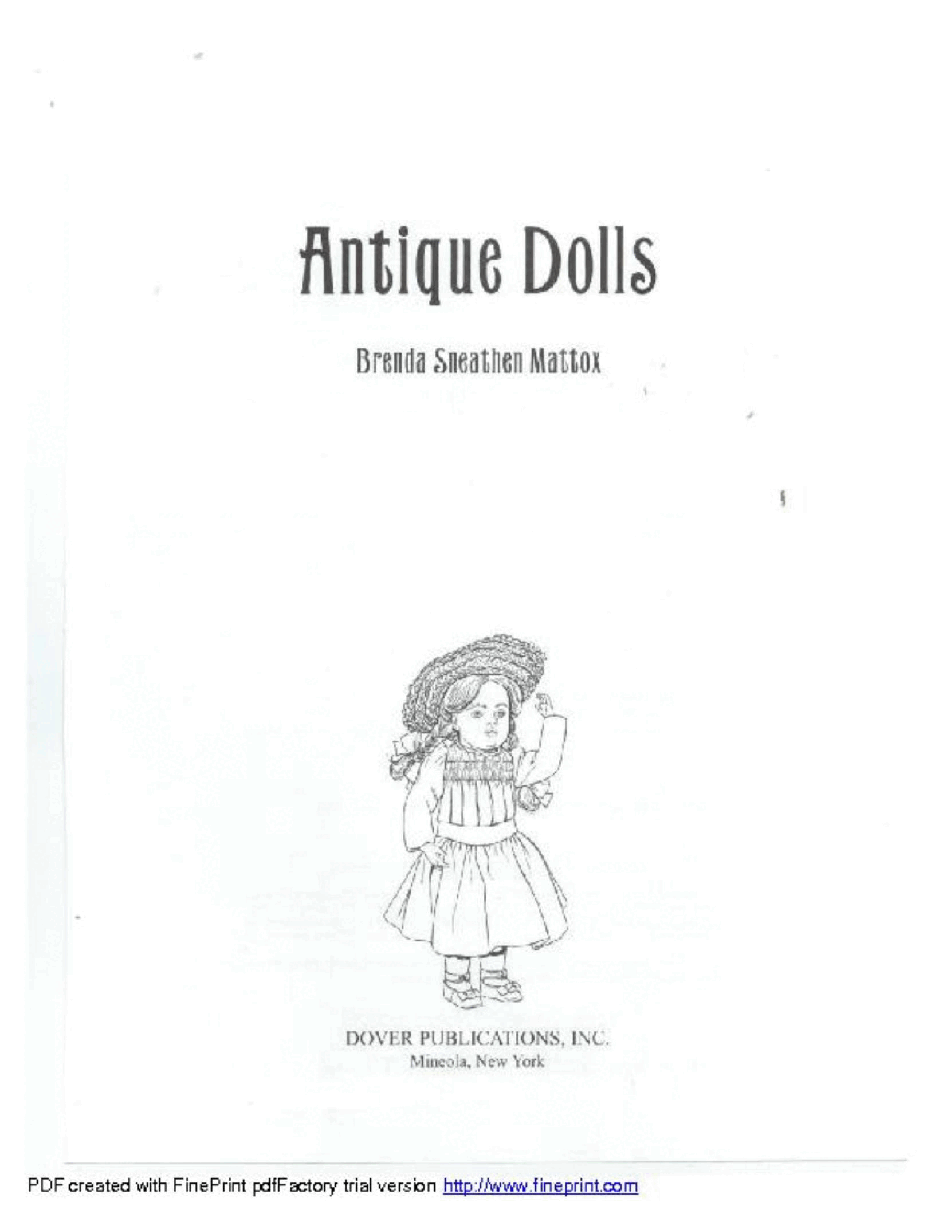 Dover Coloring Book - Antique Dolls (2000) (LQ).pdf,第2页预览