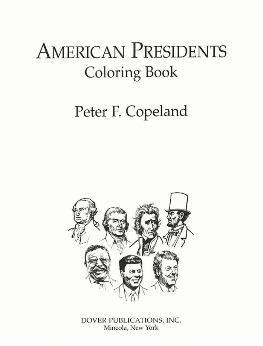 Dover Coloring Book - American Presidents Coloring Book (2001) (LQ).pdf,第2页预览