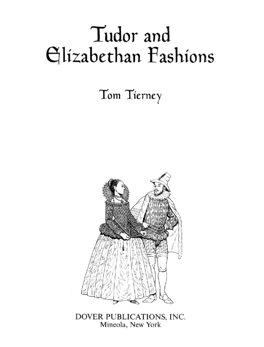 Dover Coloring Book - Tudor and Elizabethan Fashions (2000).pdf,第3页预览
