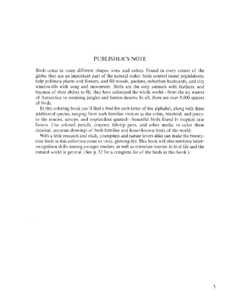 Dover Coloring Book - Birds Alphabet Coloring Book (LQ).pdf,第2页预览