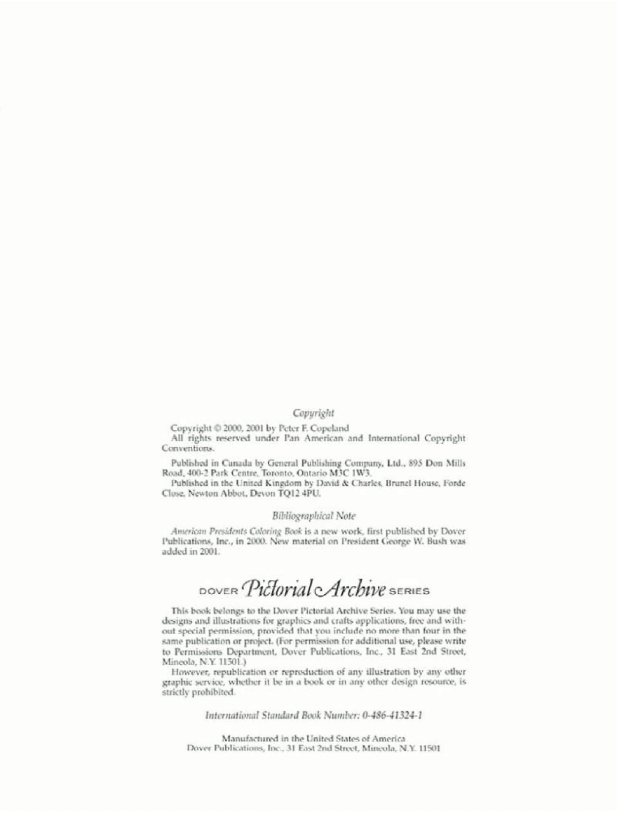 Dover Coloring Book - American Presidents Coloring Book (2001) (LQ).pdf,第3页预览