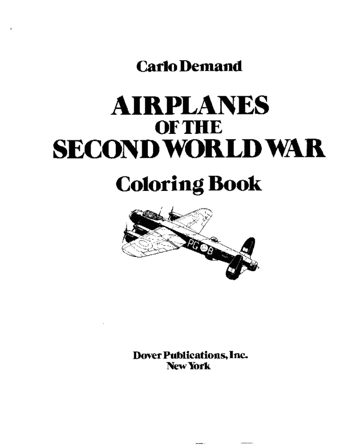 Dover Coloring Book - Airplanes of the Second World War Coloring Book (1981) (LQ).pdf,第3页预览