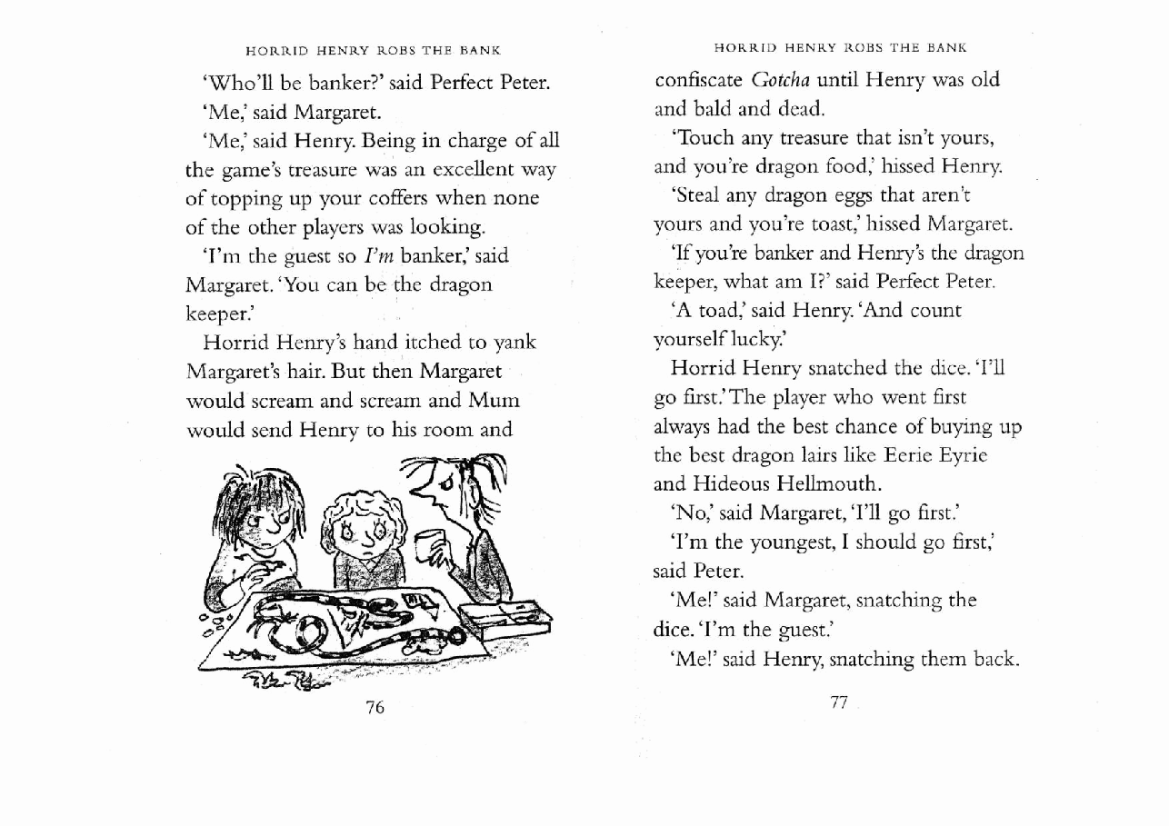 调皮的亨利英文绘本4 Horrid Henry Robs the Bank.pdf，第3页预览