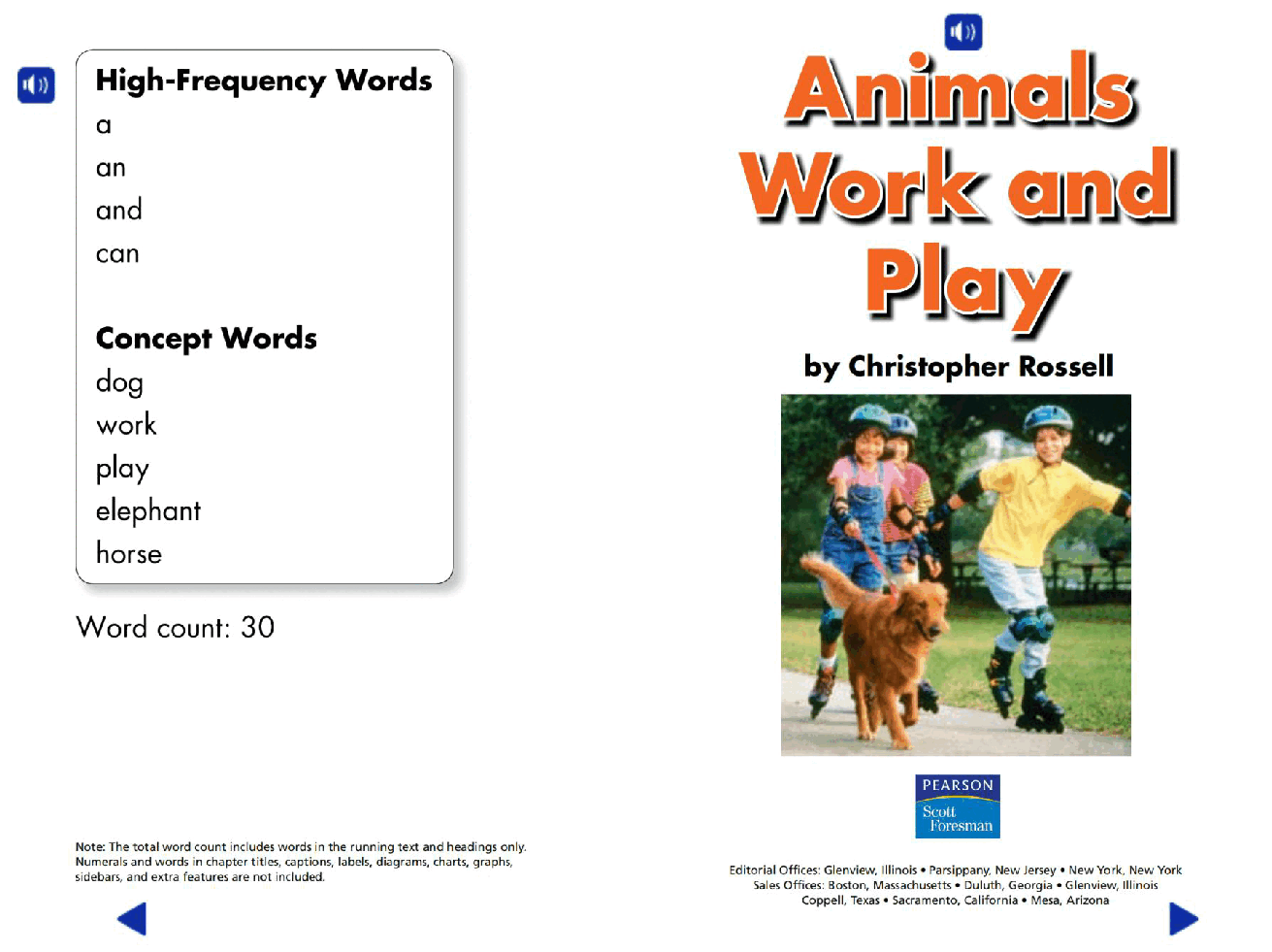 Pearson 0-6岁低幼读物Animals Work and Play.pdf，第2页预览