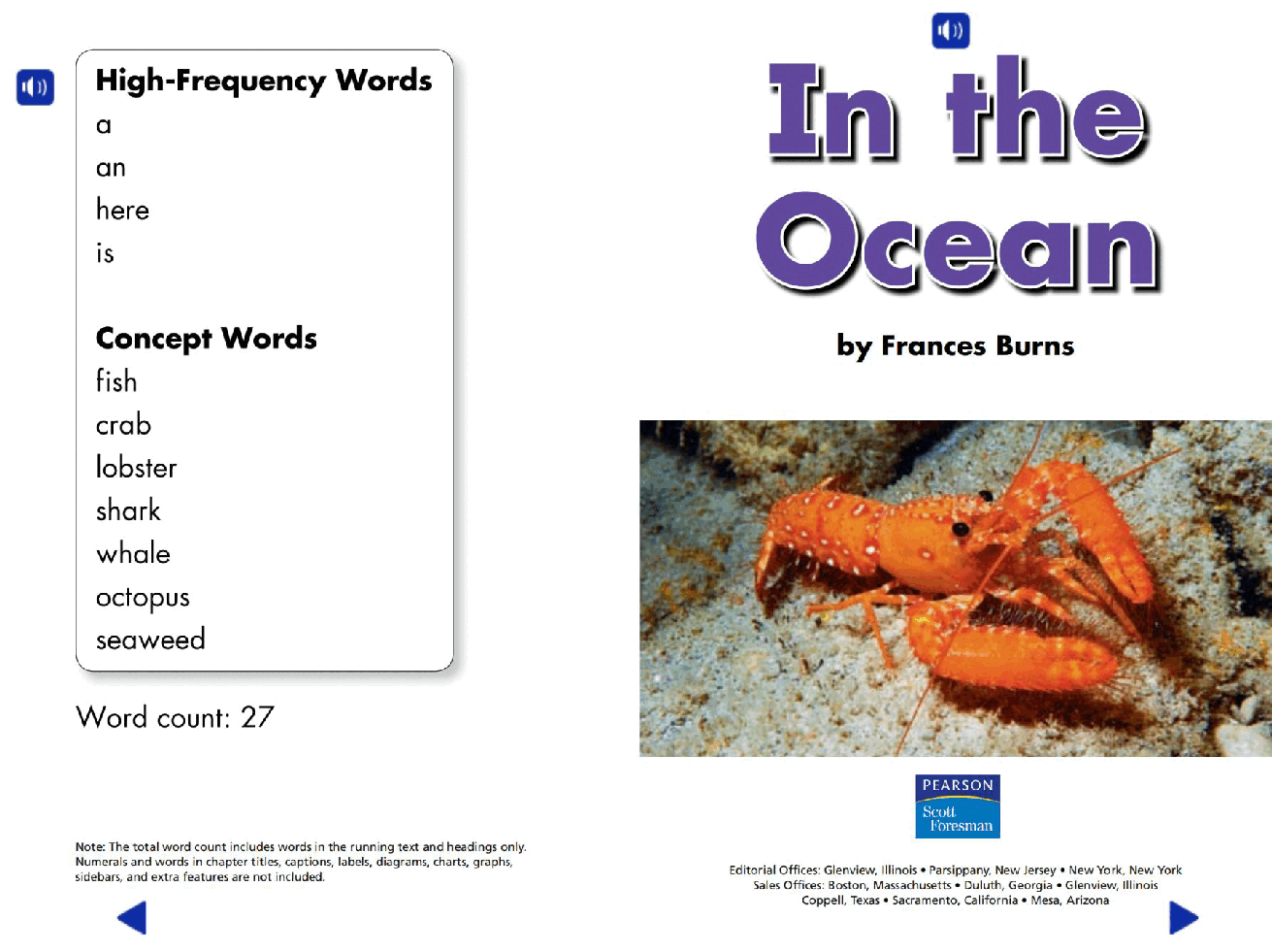 Pearson 0-6岁低幼读物In the Ocean.pdf,第2页预览