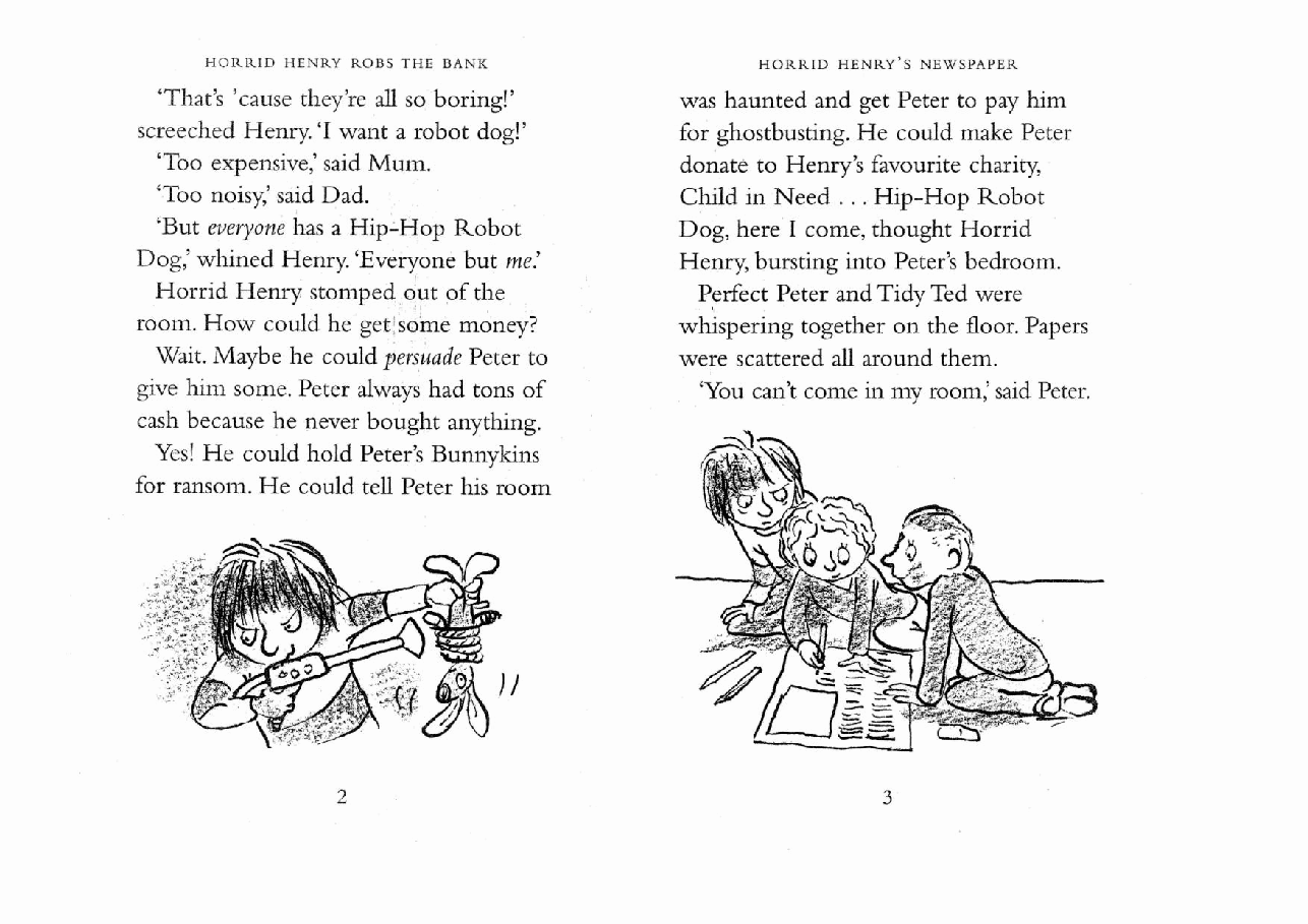 调皮的亨利英文绘本1 Horrid Henry's Newspaper.pdf,第3页预览