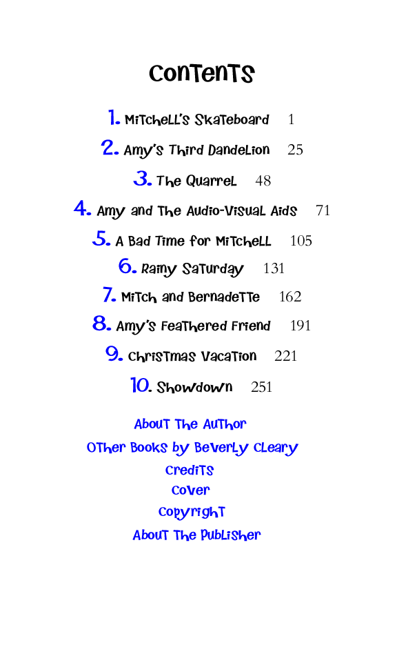 Beverly Cleary eBooks 29本Mitch and Amy.pdf,第4页预览
