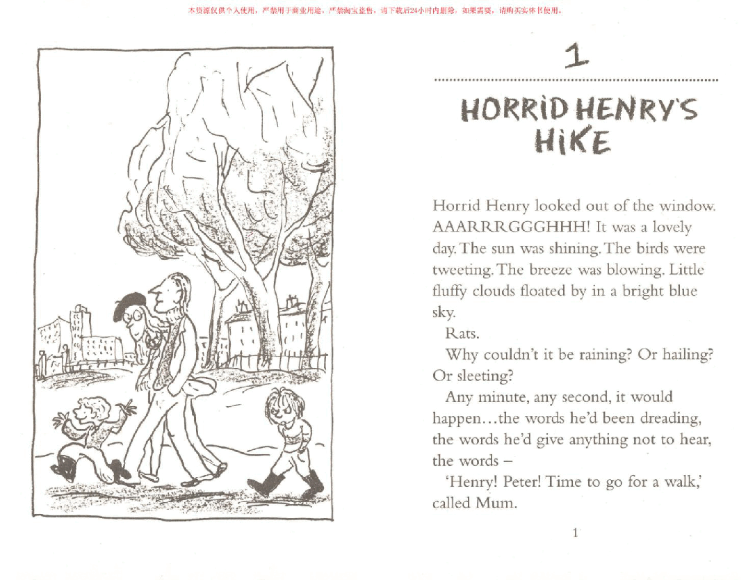 调皮的亨利英文绘本Horrid Henry and the Mega-Mean Time Machine.pdf，第4页预览