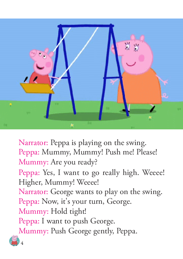 粉红猪小妹第1季52本自制绘本S1-44_the_playground.pdf,第4页预览