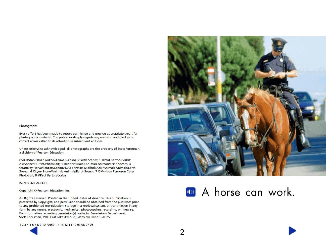 Pearson 0-6岁低幼读物Animals Work and Play.pdf，第3页预览