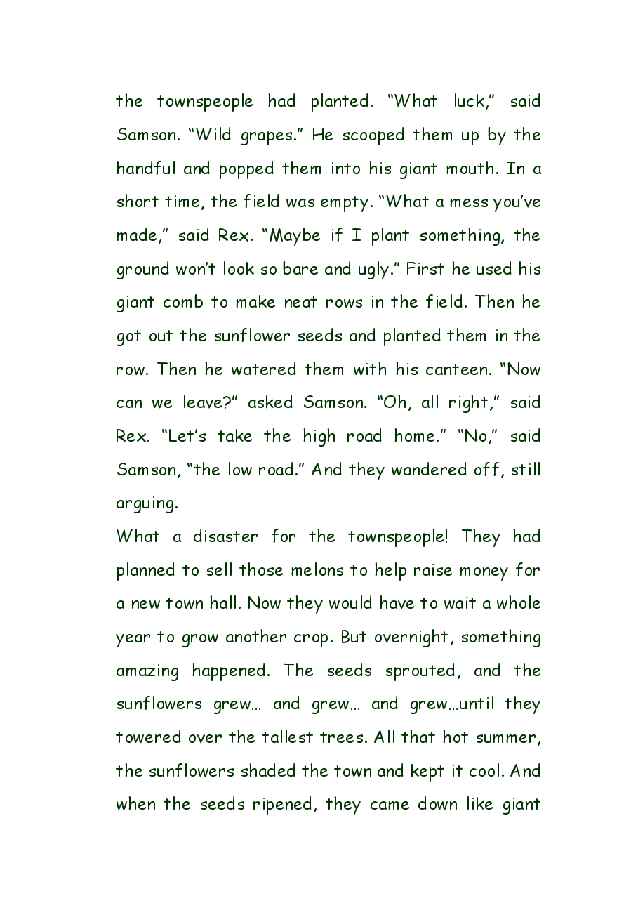 第四级(适合7-10岁儿童)When the Gaints Came to Town 巨人进城记.doc,第3页预览