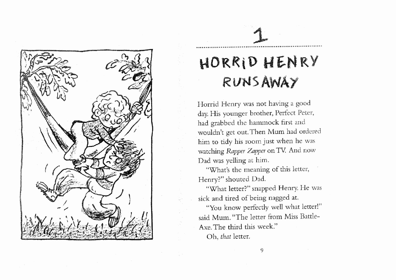 调皮的亨利英文绘本1 Horrid Henry Runs Away.pdf,第1页预览
