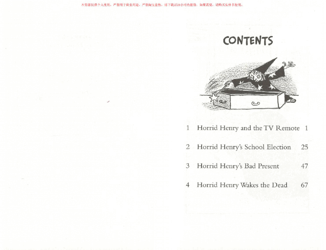 调皮的亨利英文绘本Horrid Henry Wakes the Dead (2009).pdf,第4页预览