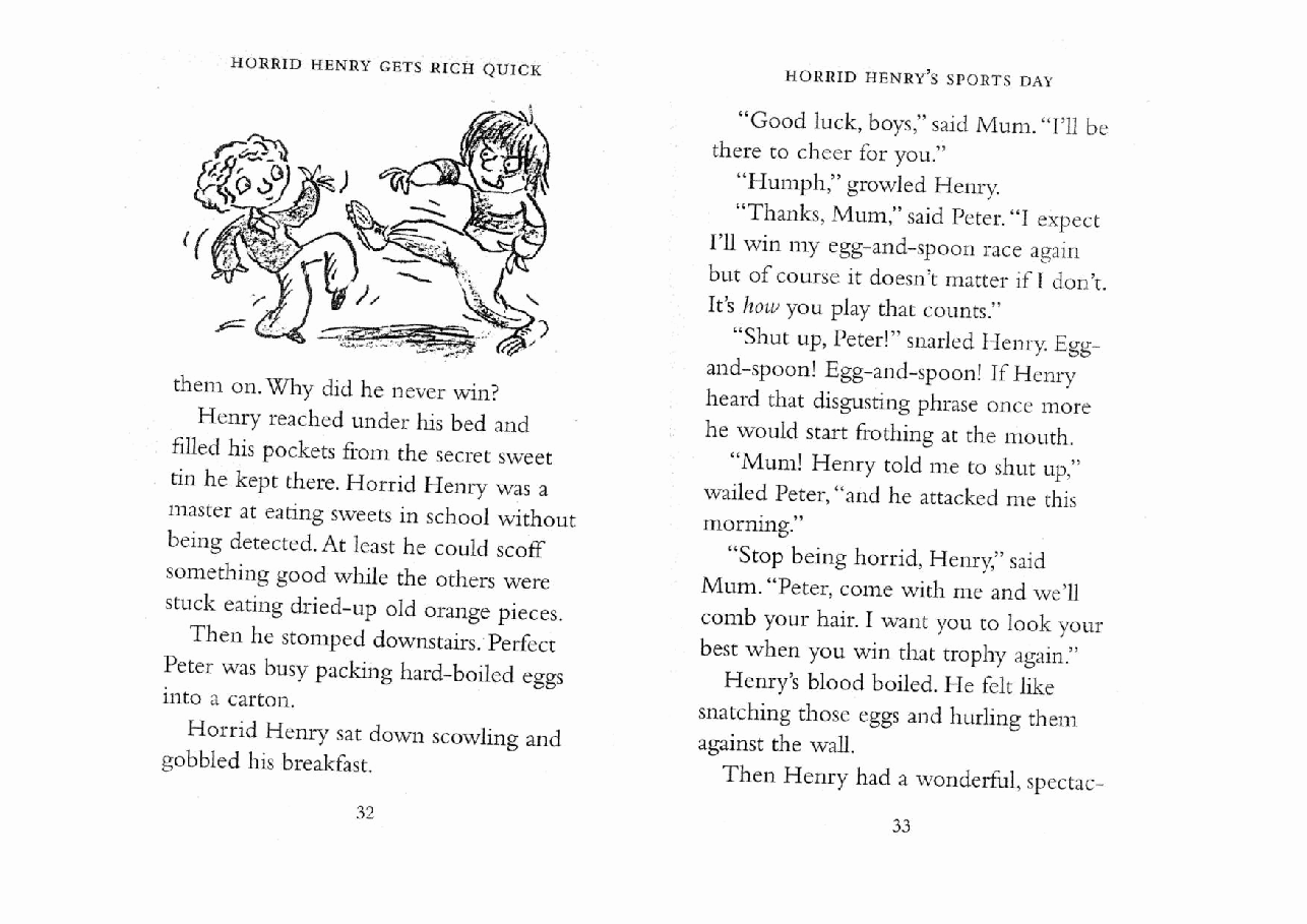 调皮的亨利英文绘本2 Horrid Henry's Sports Day.pdf,第4页预览