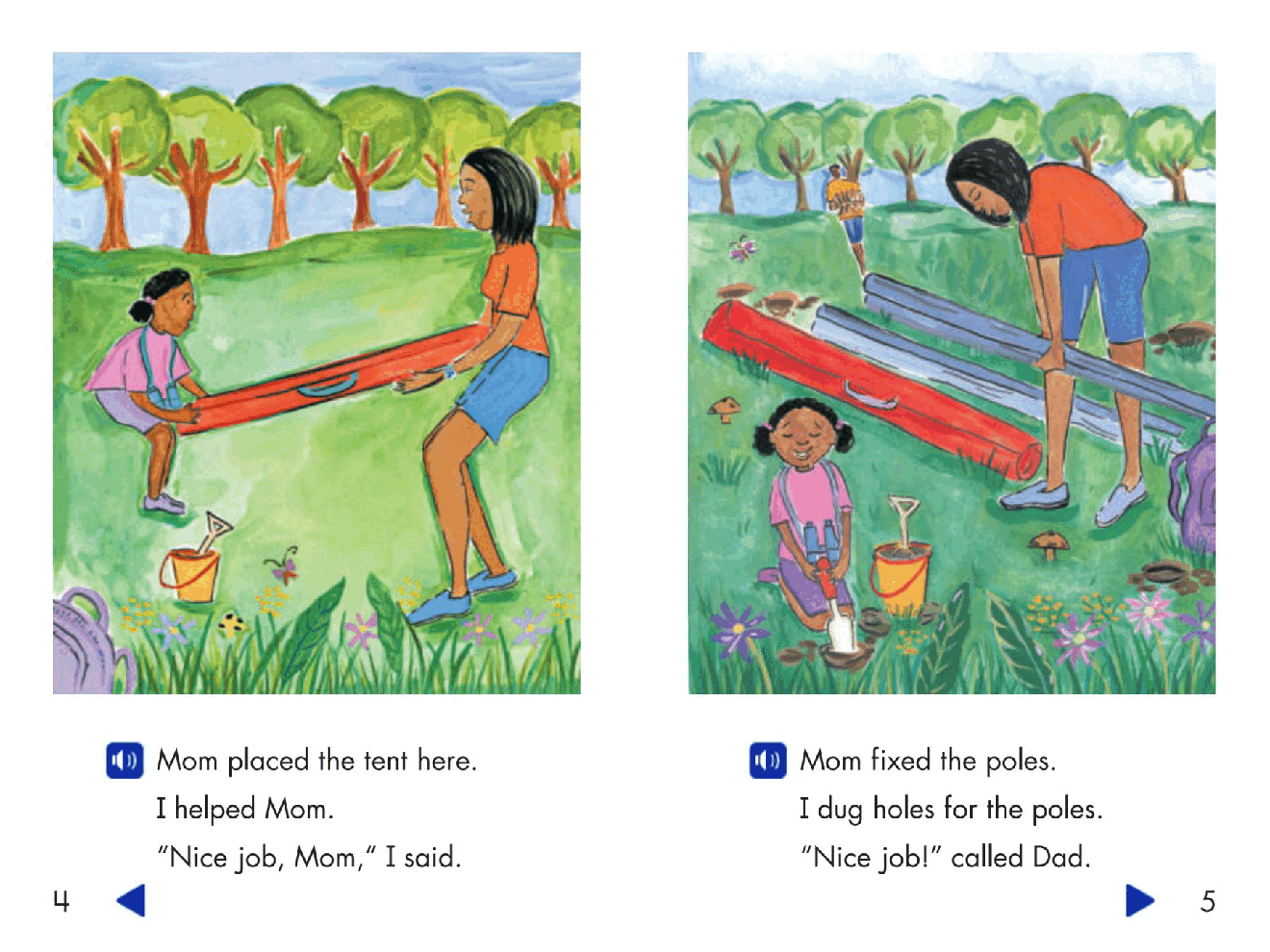 Pearson 0-6岁低幼读物Putting Up the Tent.pdf,第4页预览