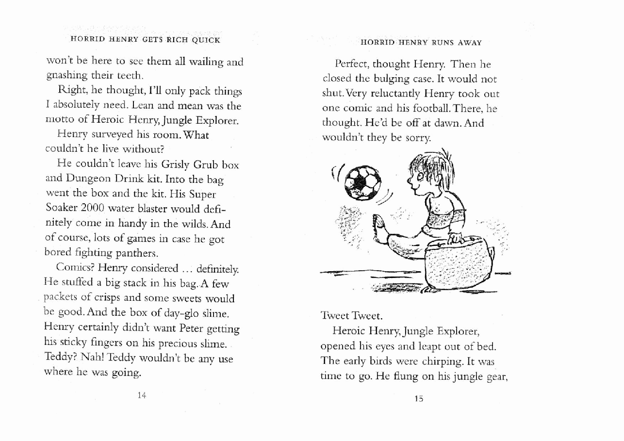调皮的亨利英文绘本1 Horrid Henry Runs Away.pdf,第4页预览