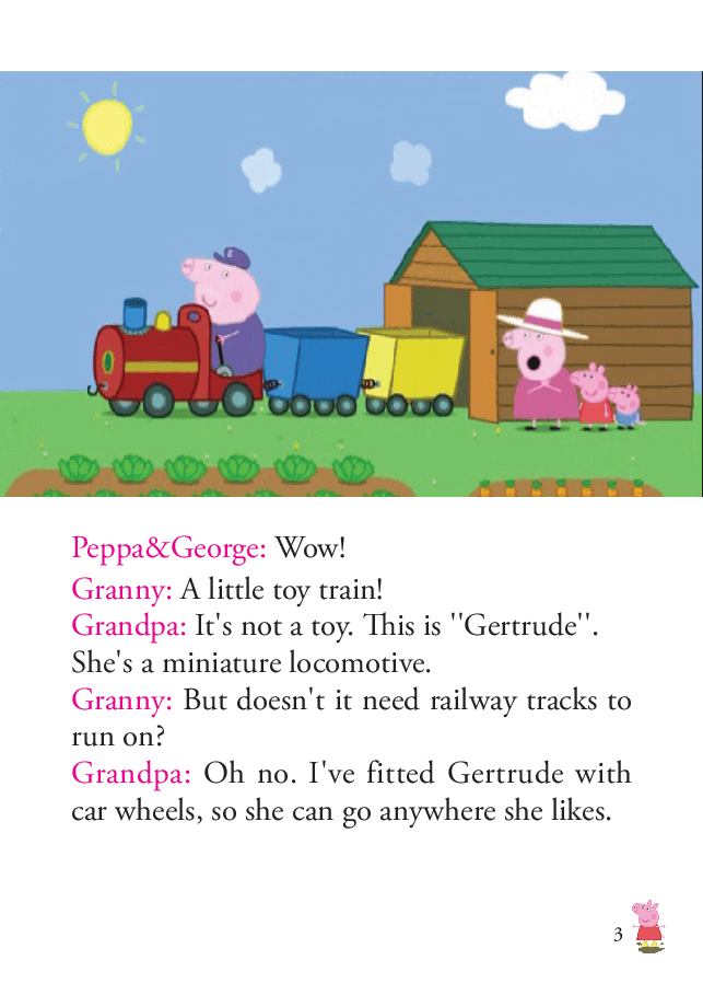 粉红猪小妹第2季53本自制绘本S2-38 Grandpa's Little Train.pdf,第3页预览