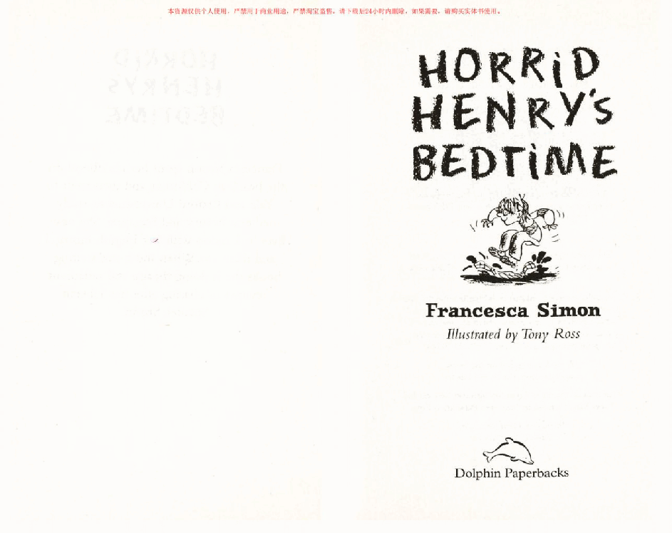 调皮的亨利英文绘本Horrid Henry's Bedtime (2005).pdf,第2页预览