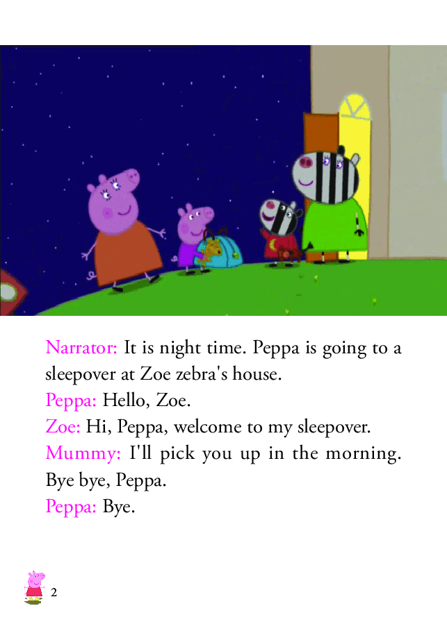 粉红猪小妹第2季53本自制绘本S2-52 Sleepover.pdf，第2页预览
