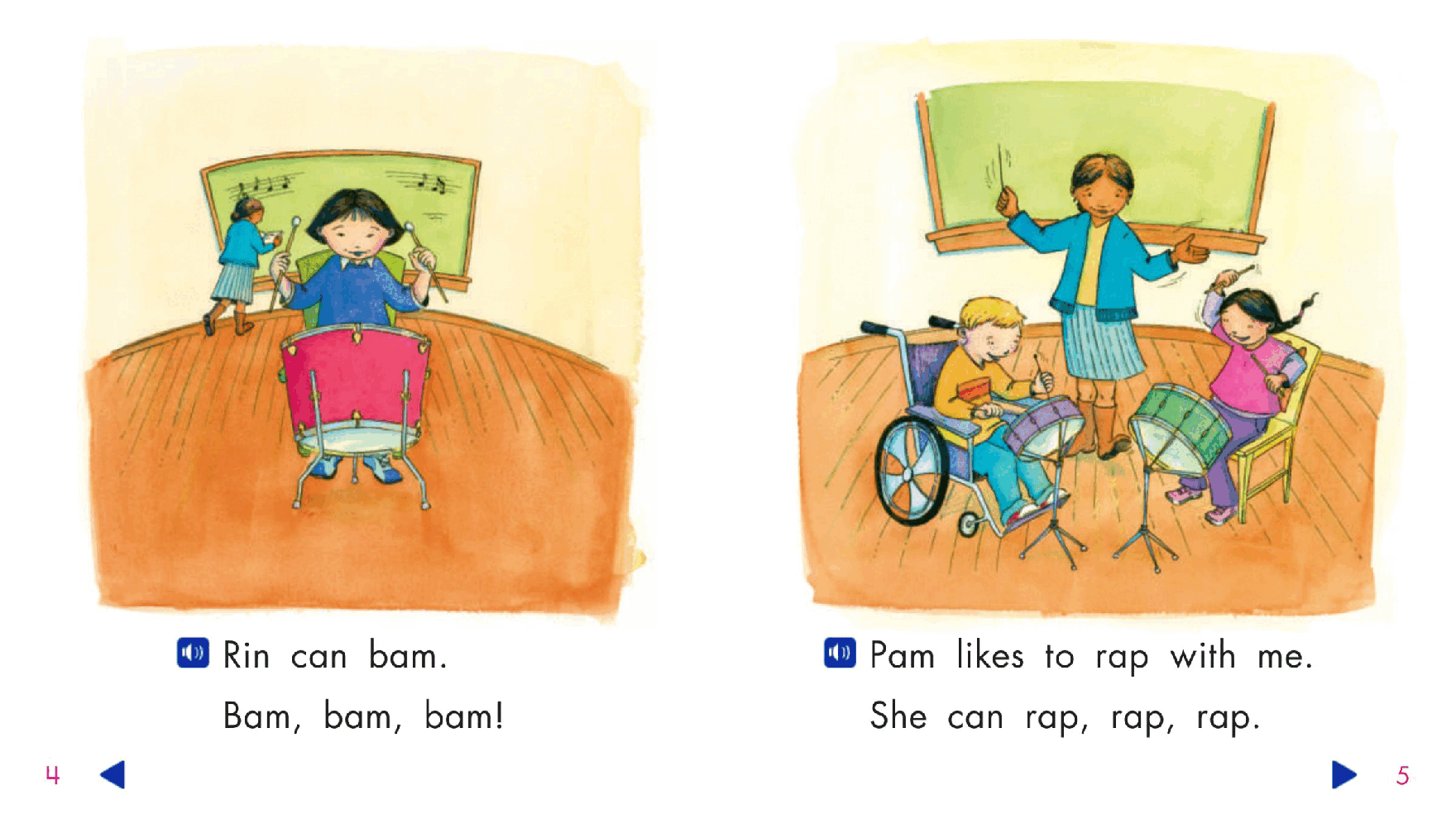 Pearson 0-6岁低幼读物K_OLR_3.2 Tap! Rap! Bam!.pdf,第4页预览