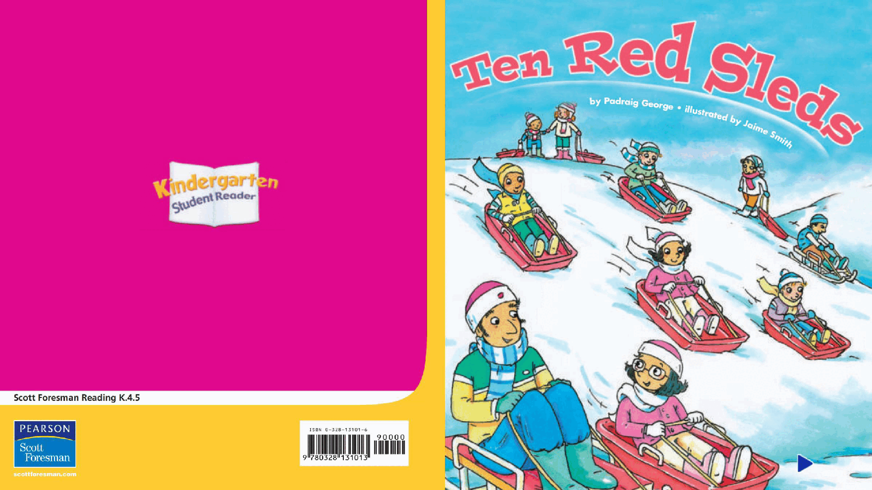 Pearson 0-6岁低幼读物K_OLR_4.5 Ten Red Sleds.pdf,第1页预览