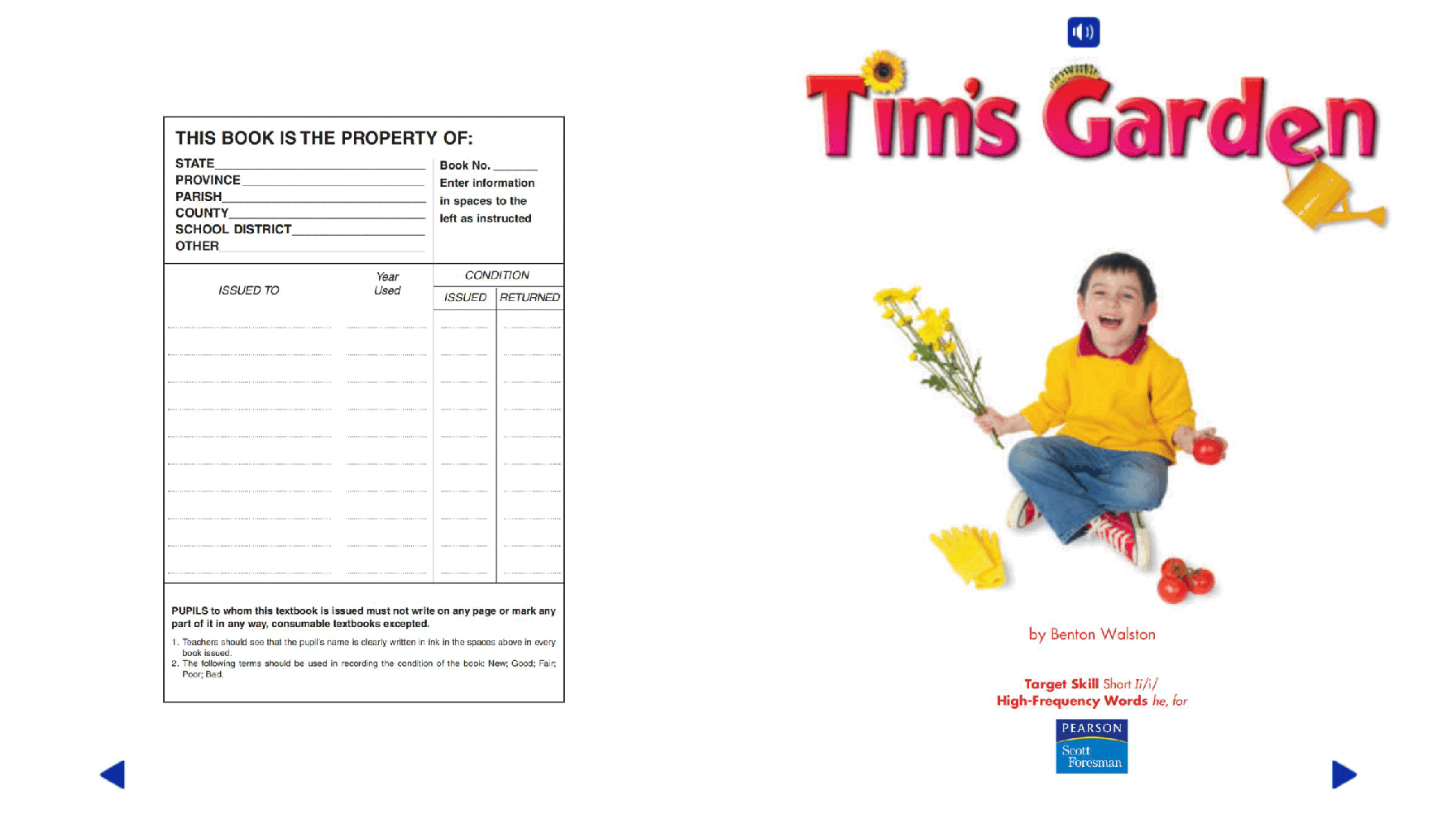 Pearson 0-6岁低幼读物K_OLR_2.6 Tim's Garden.pdf，第2页预览
