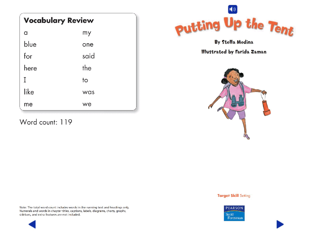 Pearson 0-6岁低幼读物Putting Up the Tent.pdf,第2页预览