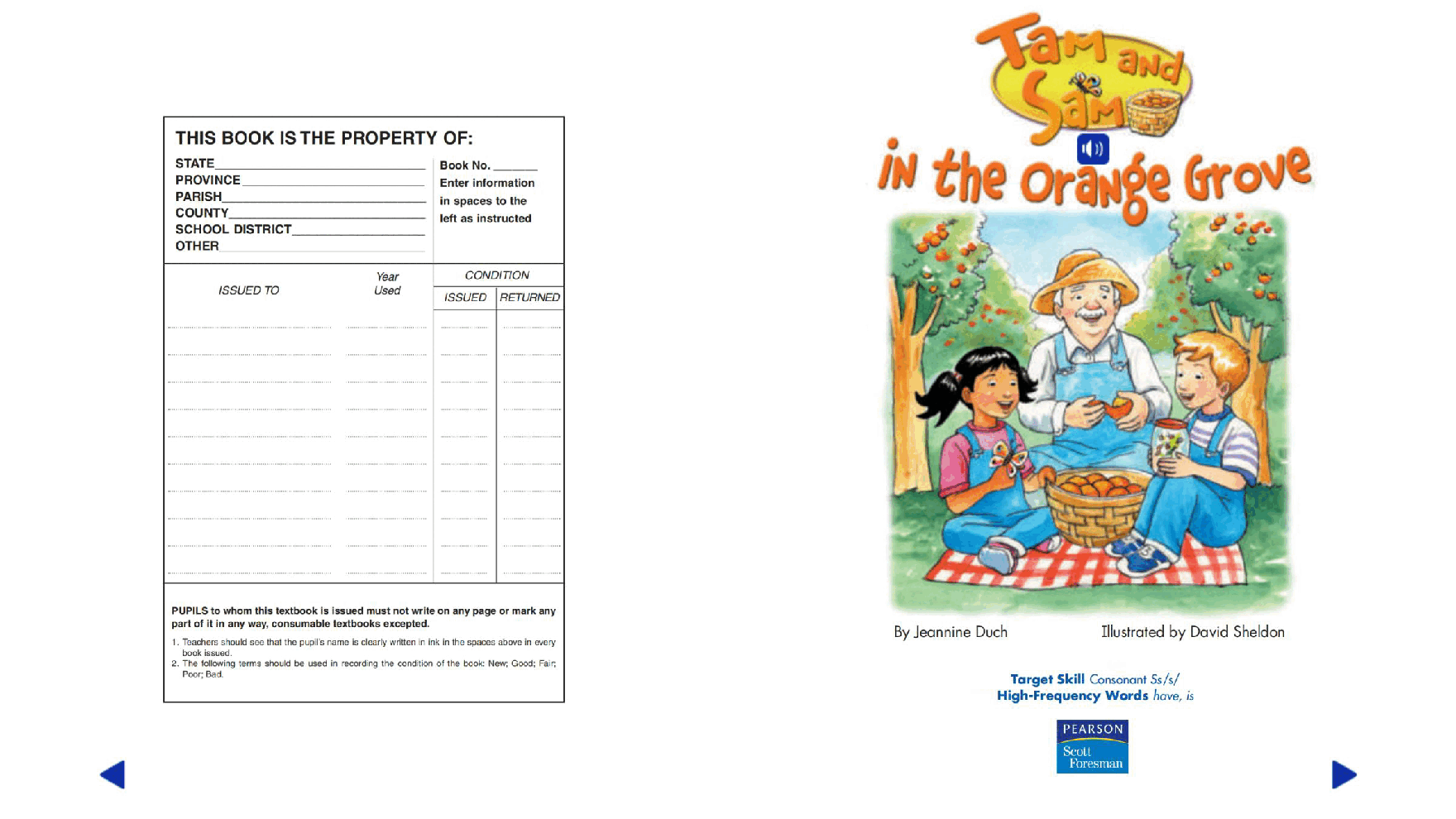 Pearson 0-6岁低幼读物K_OLR_2.2 Tam and Sam in the Orange Grove.pdf,第2页预览