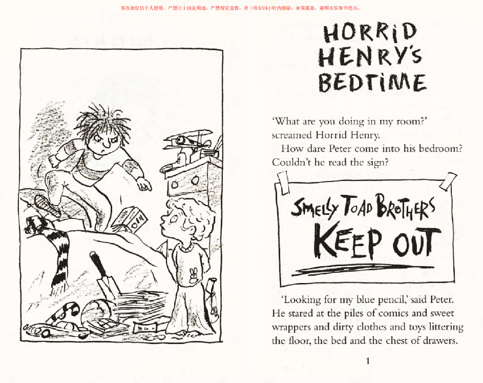 调皮的亨利英文绘本Horrid Henry's Bedtime (2005).pdf,第4页预览