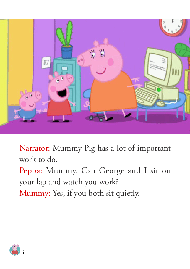 粉红猪小妹第1季52本自制绘本S1-07_Mummy_Pig_at_Work.pdf,第4页预览