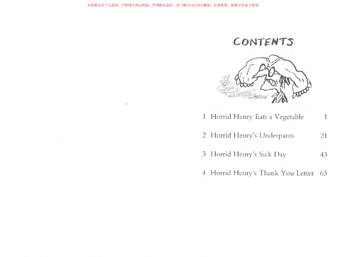 调皮的亨利英文绘本11 Horrid Henry's Underpants (2003).pdf,第4页预览