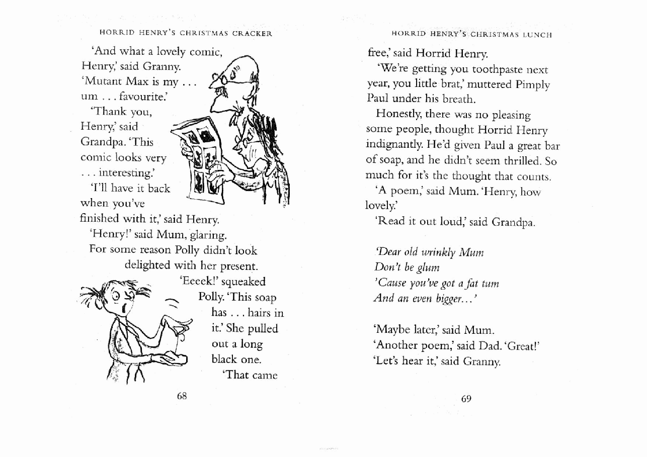 调皮的亨利英文绘本4 Horrid Henry's Christmas Lunch.pdf,第4页预览