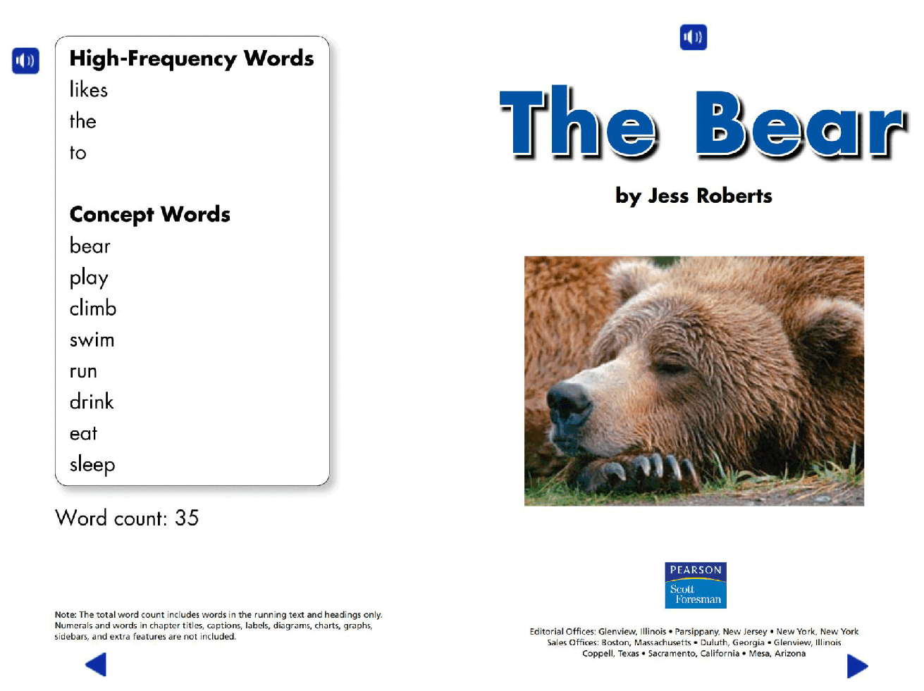 Pearson 0-6岁低幼读物The Bear.pdf，第2页预览